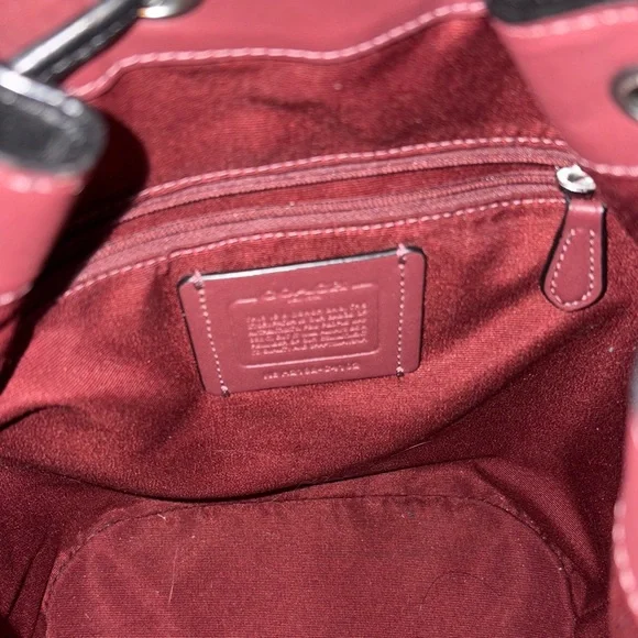 Coach Signature Jacquard Dempsey Stripe Black Smoke Gray and Black Bucket Bag - Picture 4 of 11